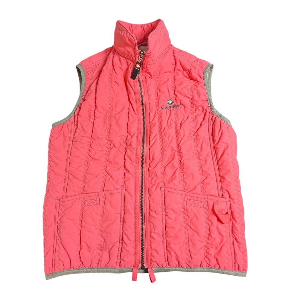 Murphy & Nye Crew Womens XL Quilted Sailing Vest Coral Pink Full Zip Technical